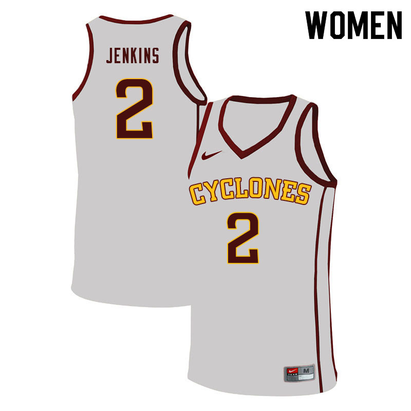 Women #2 Nate Jenkins Iowa State Cyclones College Basketball Jerseys Sale-White